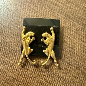 Gold Panther Earrings